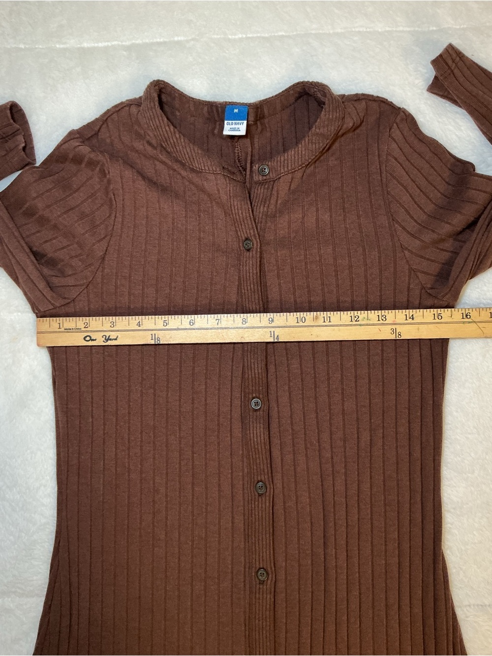Old Navy Brown Ribbed Button-Up Top - Picture 5 of 5